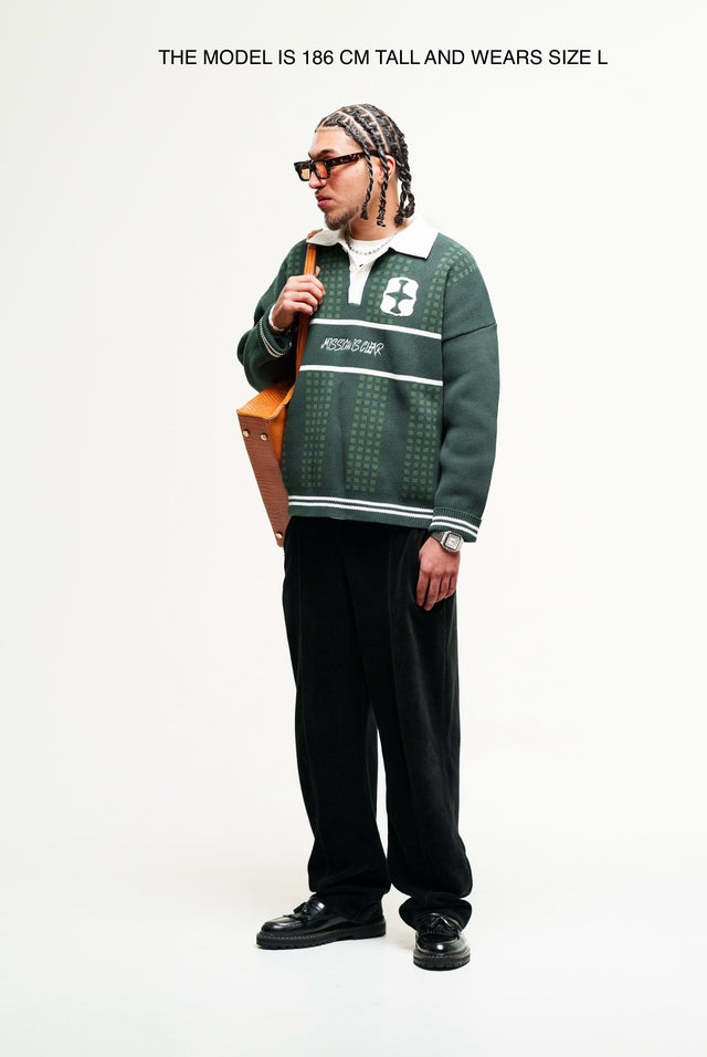 GREEN KNITPOLO