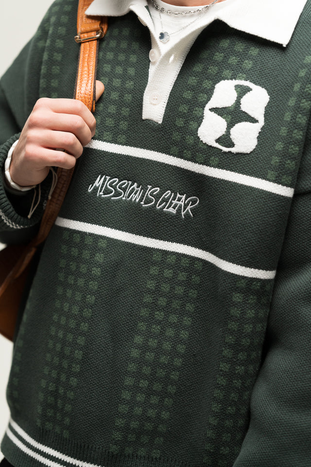 GREEN KNITPOLO