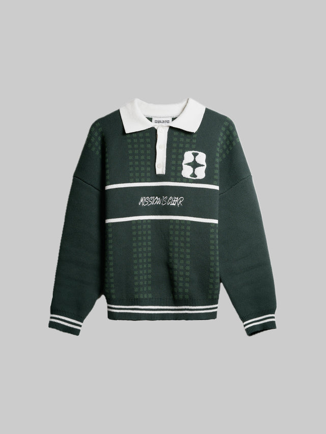 GREEN KNITPOLO
