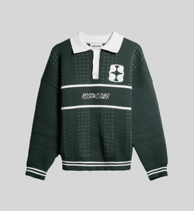 GREEN KNITPOLO